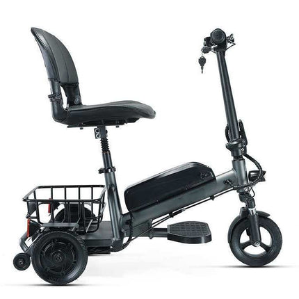 3-Wheel Mobility Scooter for Seniors & Adults, 300W Motor rear drive, Long Range | LED Headlight & Removable Basket aro-001