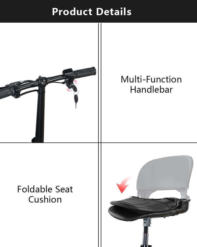 3-Wheel Mobility Scooter for Seniors & Adults, 300W Motor rear drive, Long Range | LED Headlight & Removable Basket aro-001