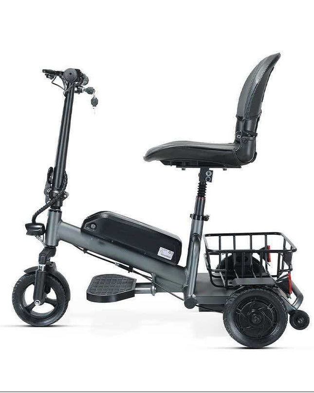 3-Wheel Mobility Scooter for Seniors & Adults, 300W Motor rear drive, Long Range | LED Headlight & Removable Basket aro-001
