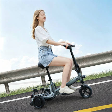 3-Wheel Mobility Scooter for Seniors & Adults, 300W Motor rear drive, Long Range | LED Headlight & Removable Basket aro-001