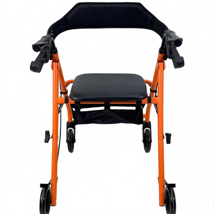 Rollator Walkers for Seniors with Seat, 15.5 Lbs Ultra Lightweight Foldable Rolling Walker, 300LBbs , 6" All Terrain Wheels, Dual Adjustable Height,orange Aro-003  can ship form USA stock