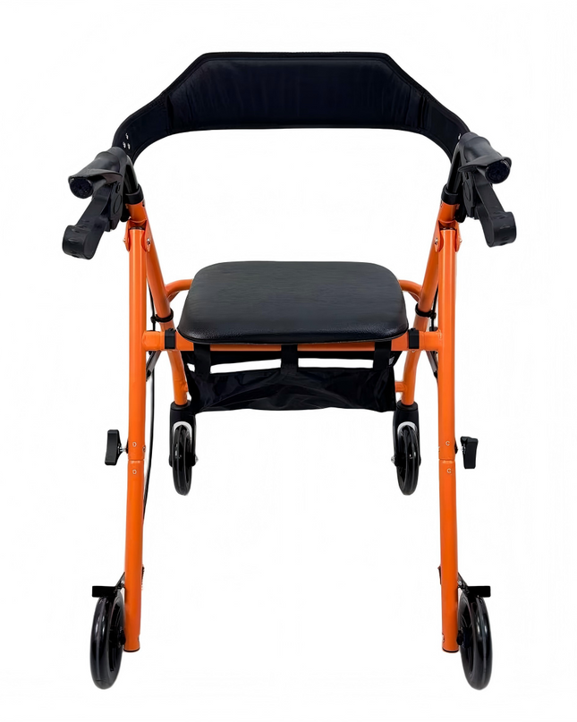 Rollator Walkers for Seniors with Seat, 15.5 Lbs Ultra Lightweight Foldable Rolling Walker, 300LBbs , 6" All Terrain Wheels, Dual Adjustable Height,orange Aro-003  can ship form USA stock