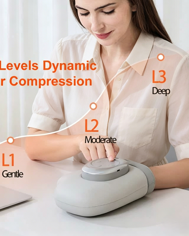 Hand-Air Pressure heat Massager